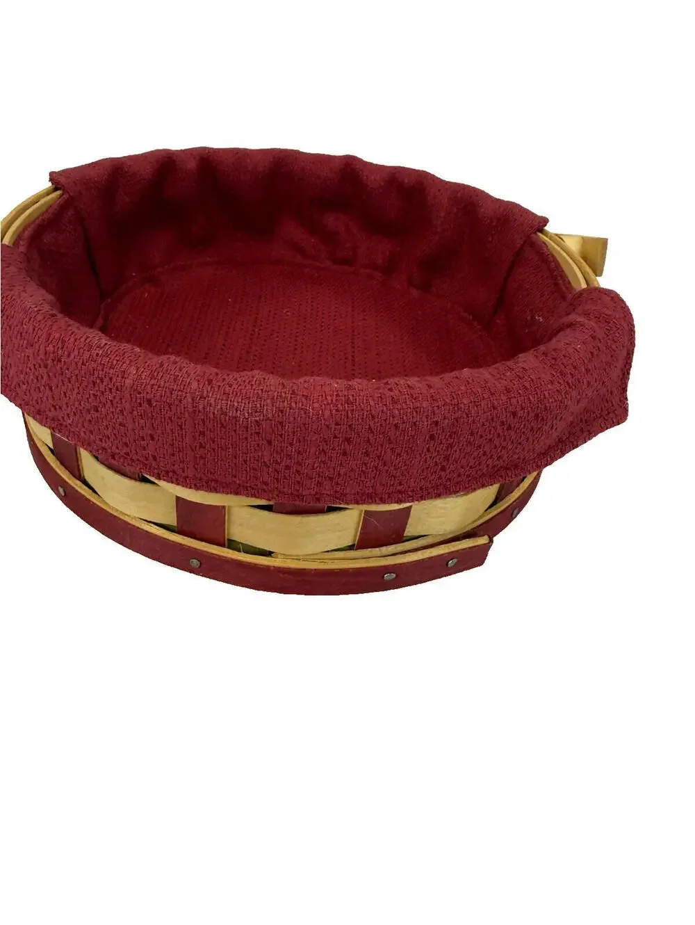 2006 Longaberger Small Pie Basket w/Paprika (Red) Liner 7
